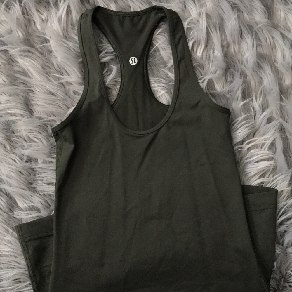 Olive green lululemon tank